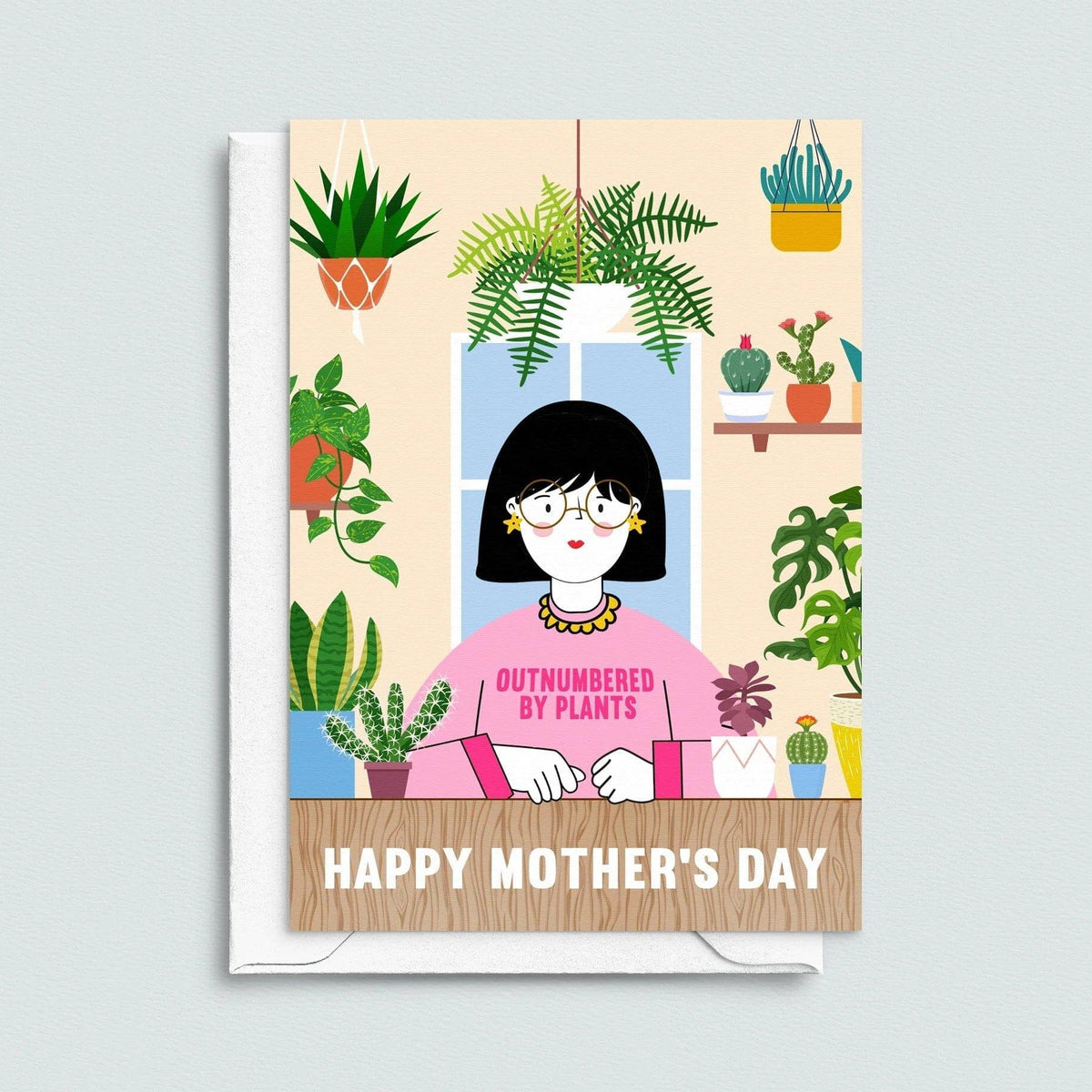 'Outnumbered By Plants' Mother's Day Card Cards for Mum Of Life & Lemons