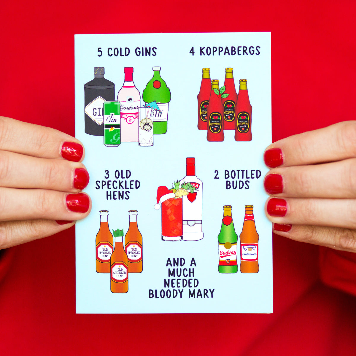 Boozy 'Twelve Days Of Christmas' Card