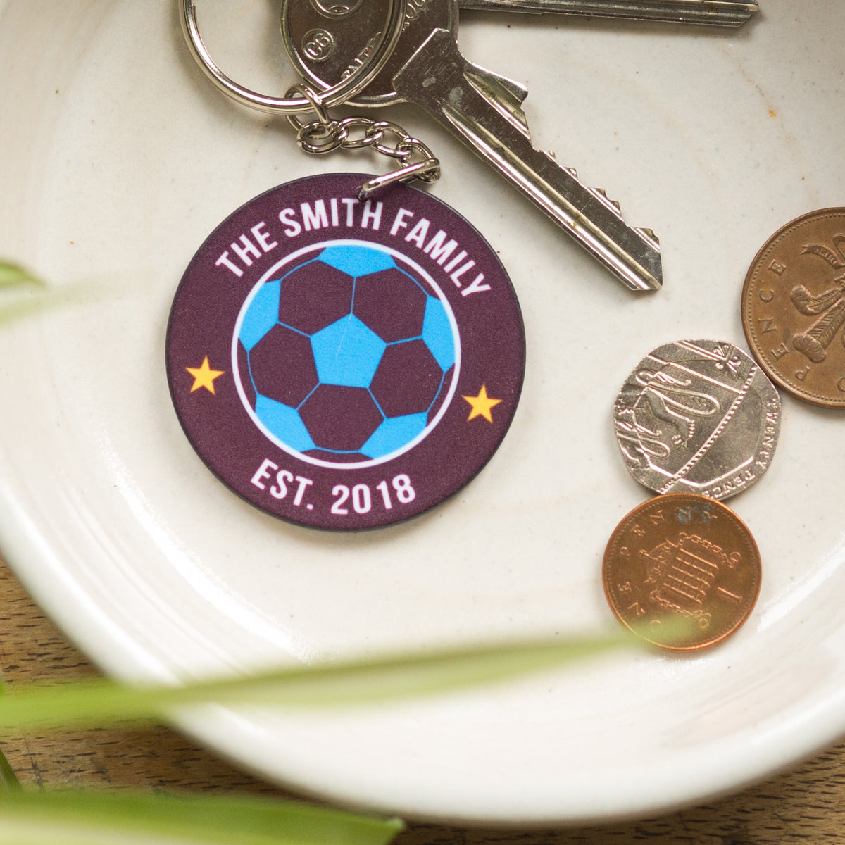 Personalised Football Team Keyring