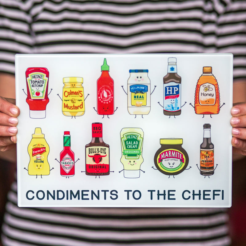 Funny Condiments Chopping Board