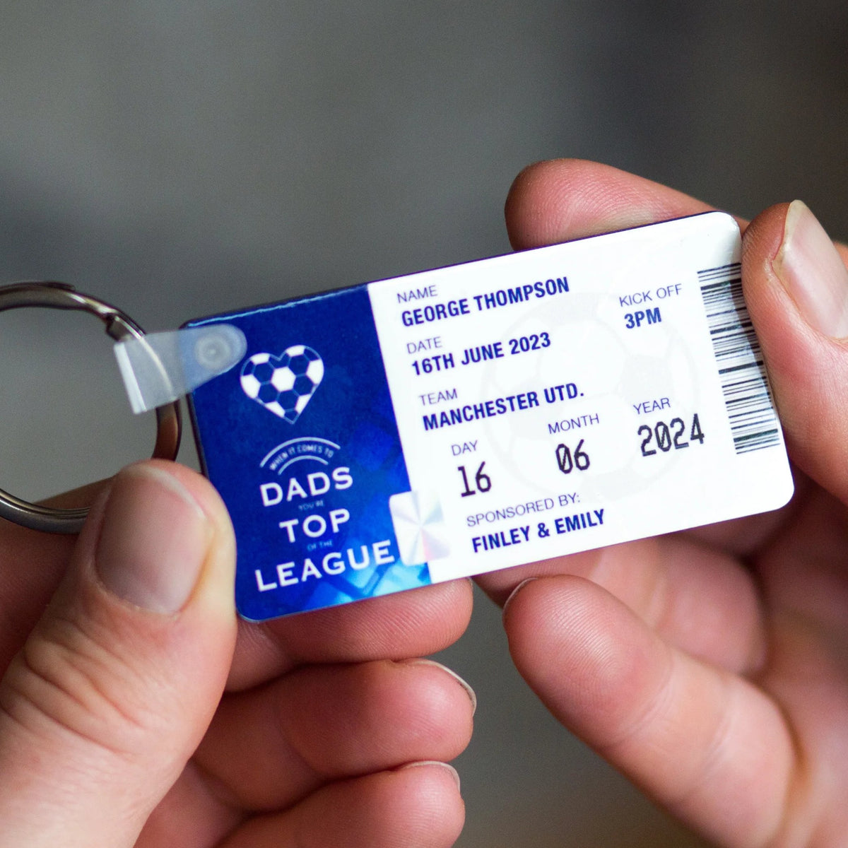 Personalised Football Keyring For Dad