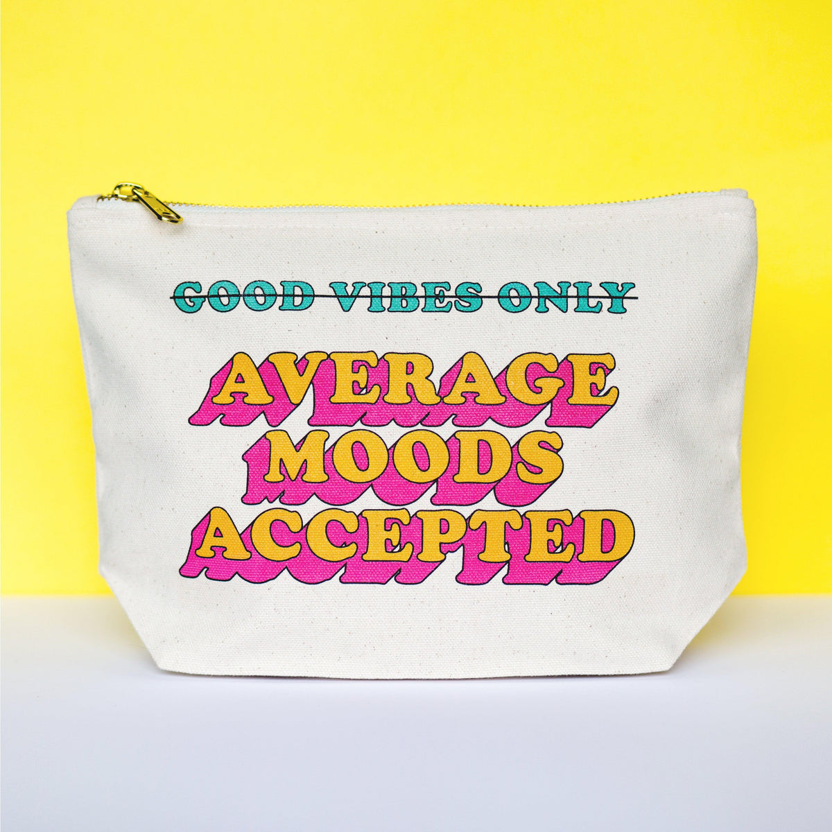 'Average Moods Accepted' Funny Cosmetic Bag - Of Life & Lemons®