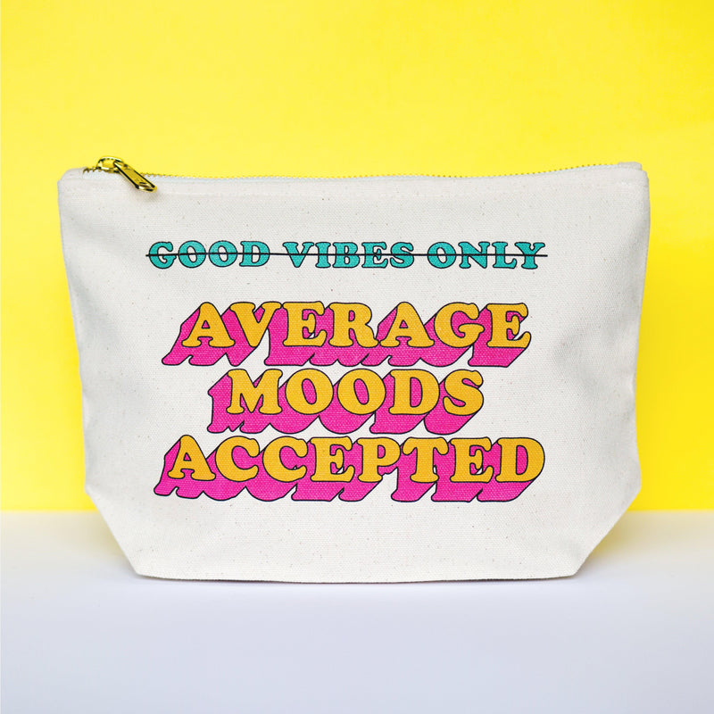 'Average Moods Accepted' Funny Cosmetic Bag - Of Life & Lemons®