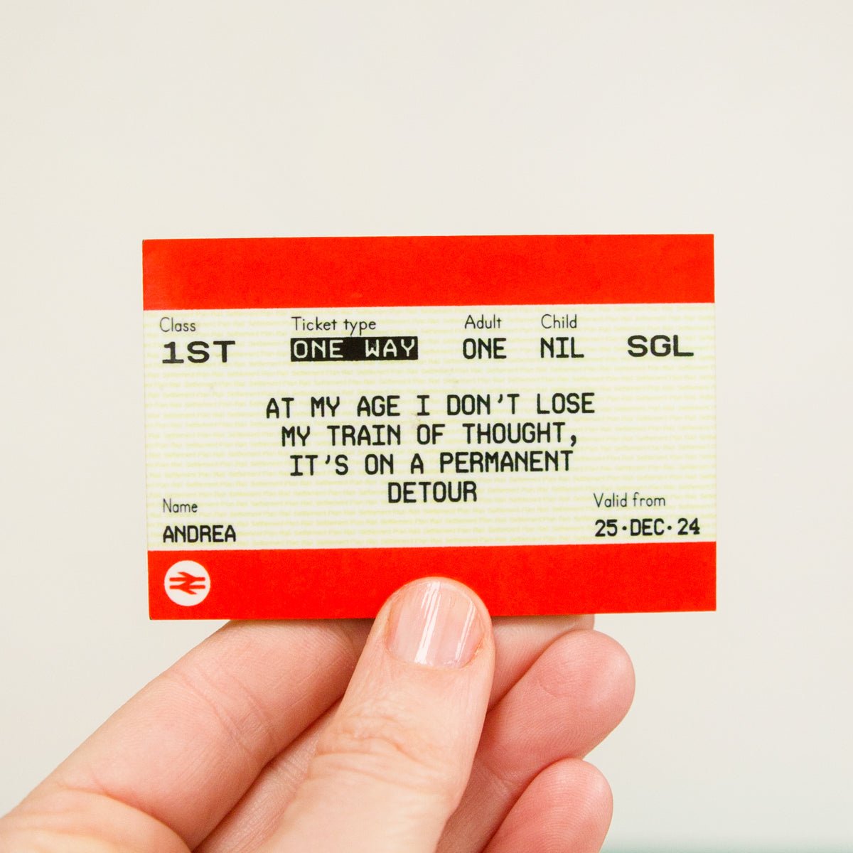 Funny Personalised Train Ticket Fridge Magnet