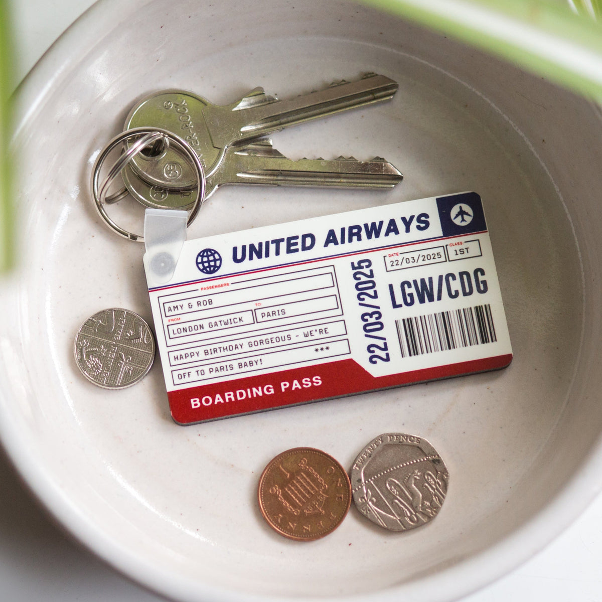 Personalised Boarding Pass Keyring