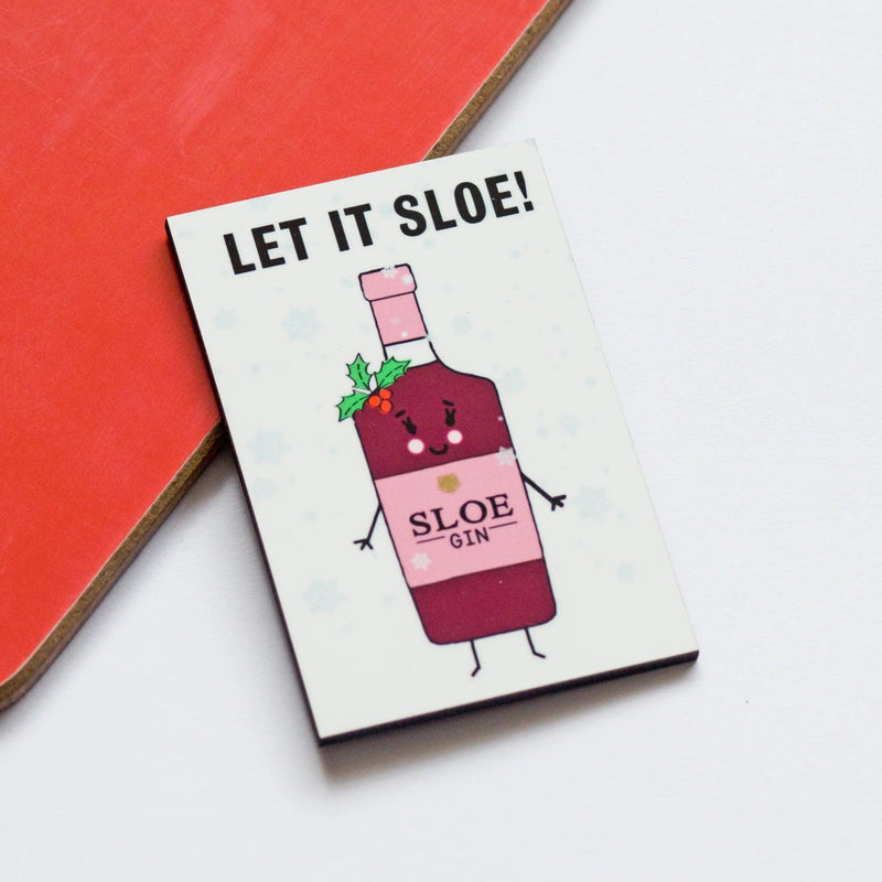 token christmas gift or stocking filler fridge magnet with sloe gin motif