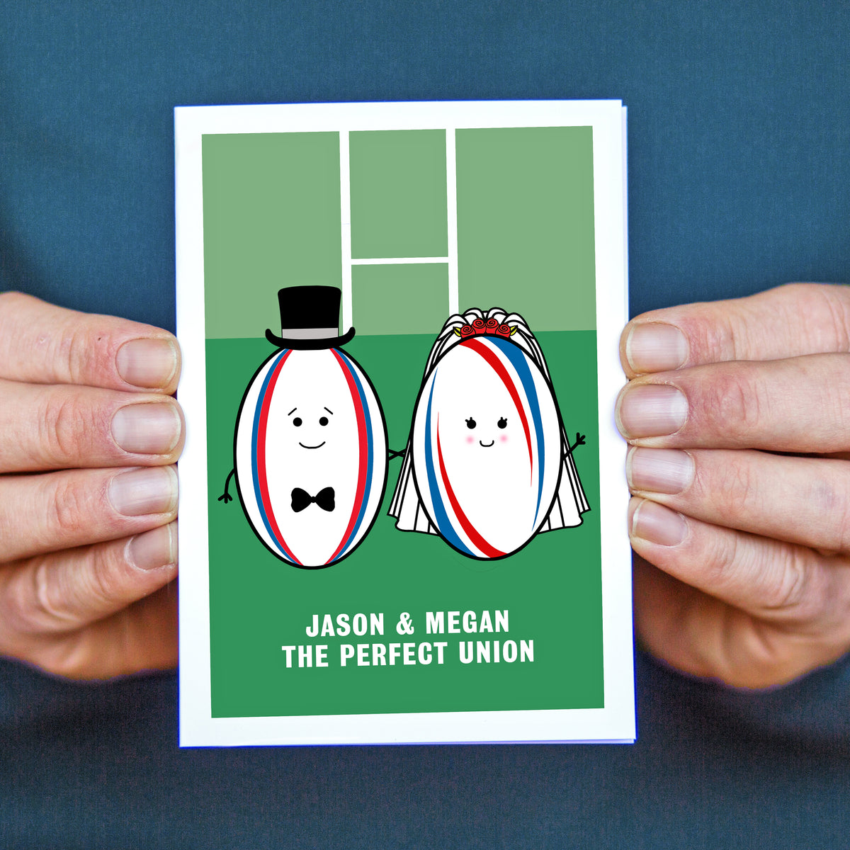 Personalised Rugby Wedding Card