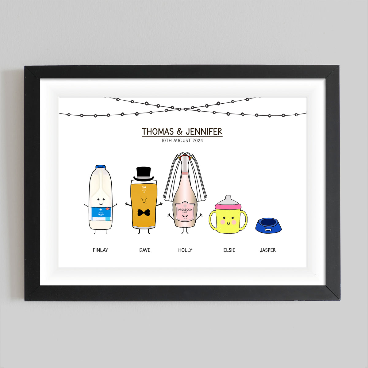 Personalised Wedding Drinks Print