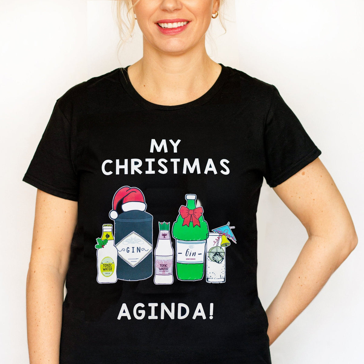 'AGINda' Ladies Gin Christmas T-Shirt