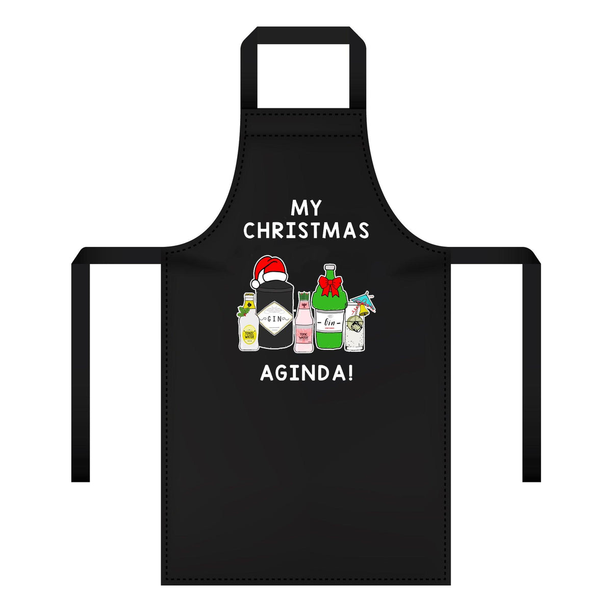 christmas apron with gin pun