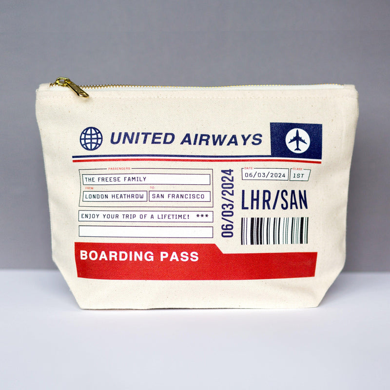 Personalised Boarding Pass Travel Pouch - Of Life & Lemons®