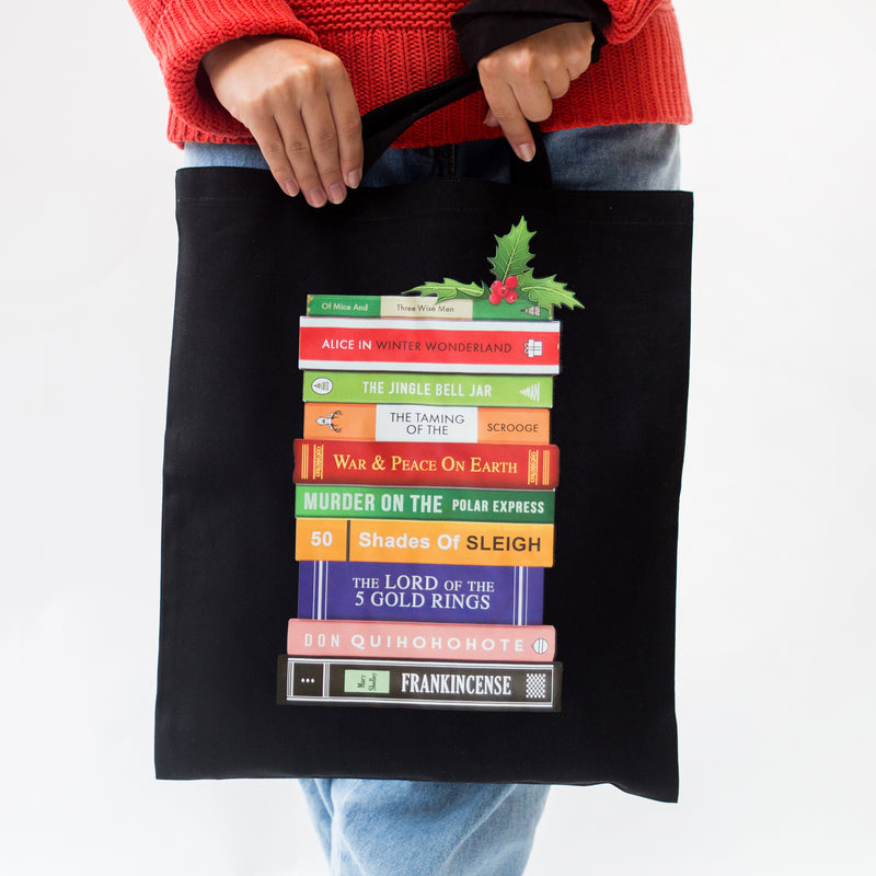 Book Puns Christmas Tote Bag