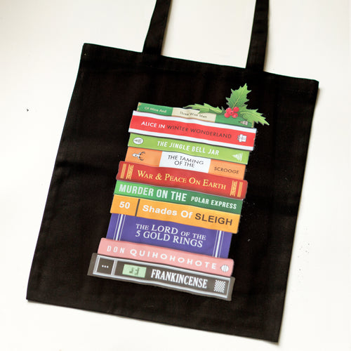 Book Puns Christmas Tote Bag