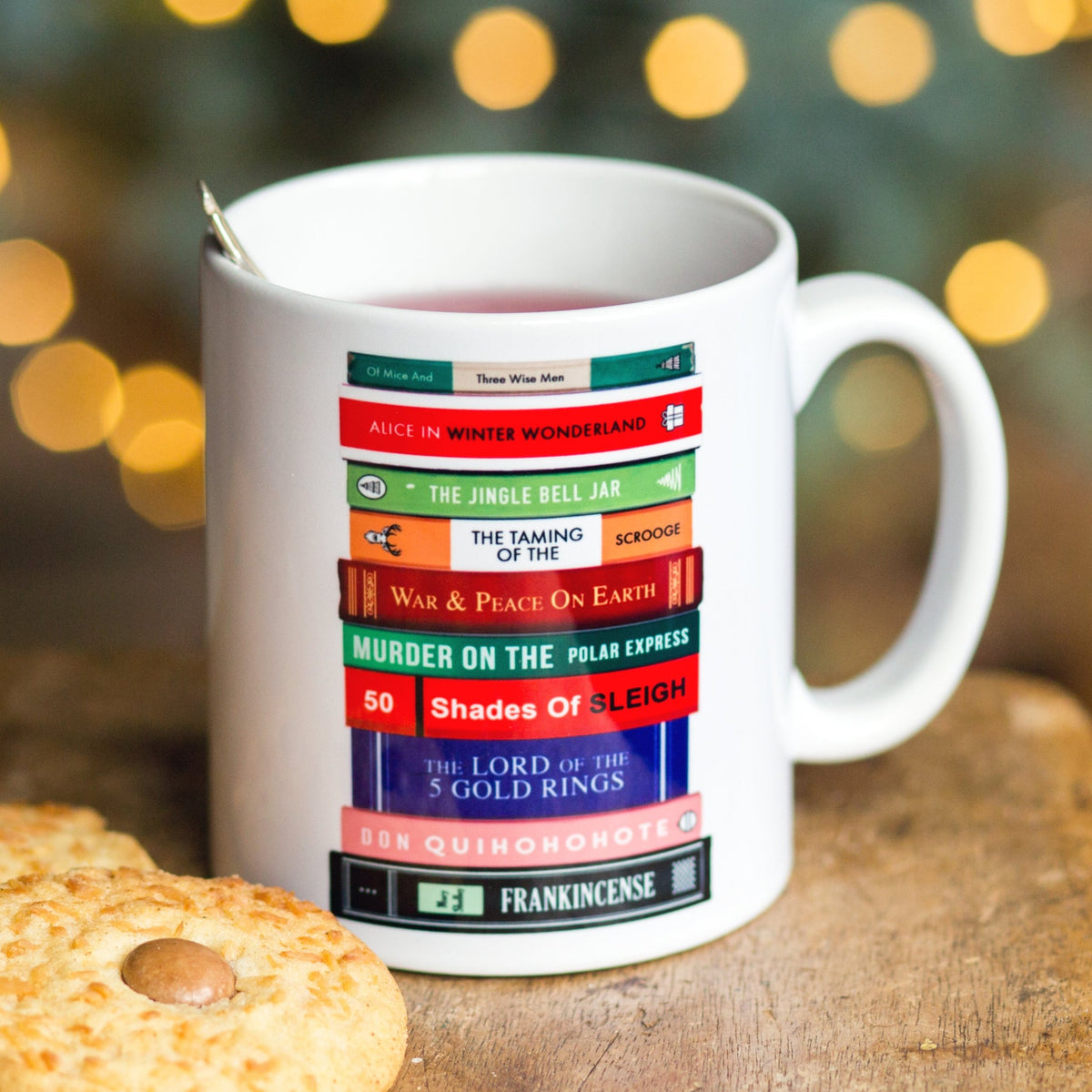 Funny Book Puns Christmas Mug