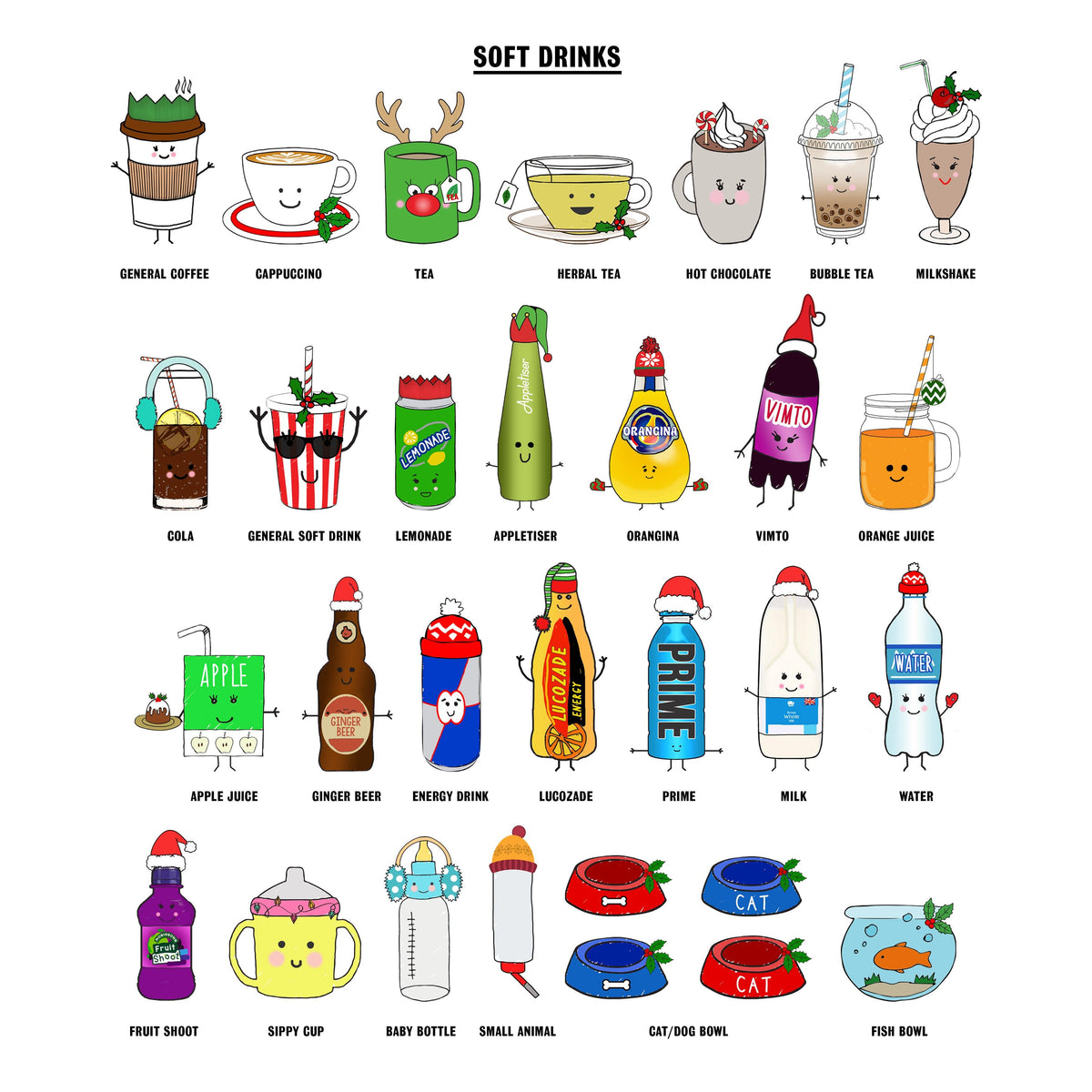 Personalised Christmas Drinks Print - Of Life & Lemons®