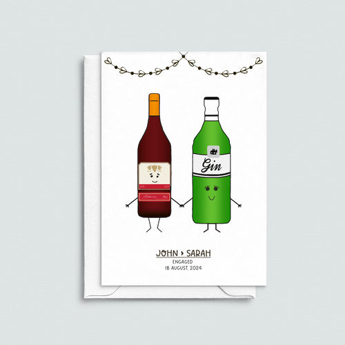 Favourite Drinks Personalised Engagement Card