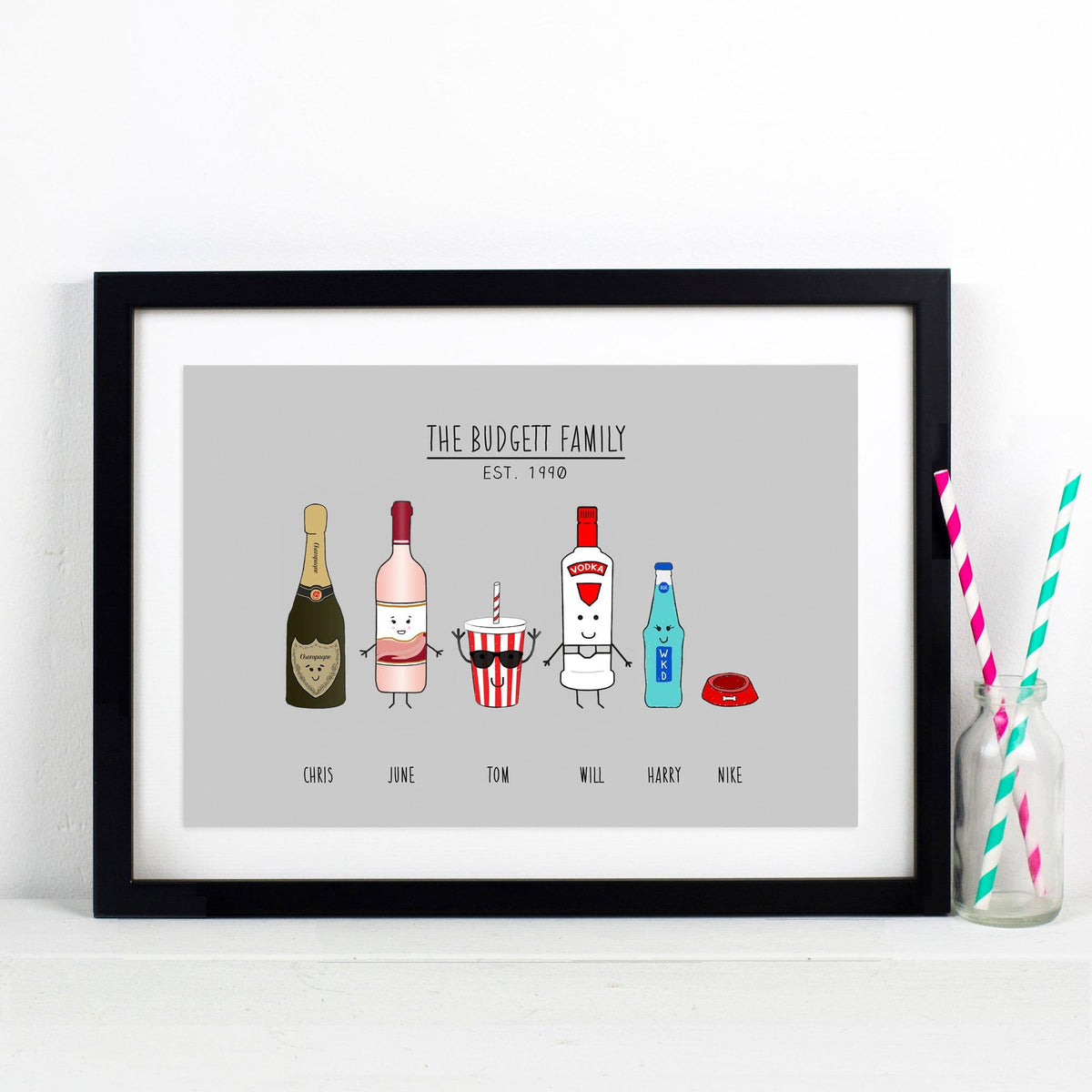 Personalised Family Drinks Print - Of Life & Lemons®