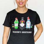 'Season's GreetGINS' Ladies Christmas T-Shirt