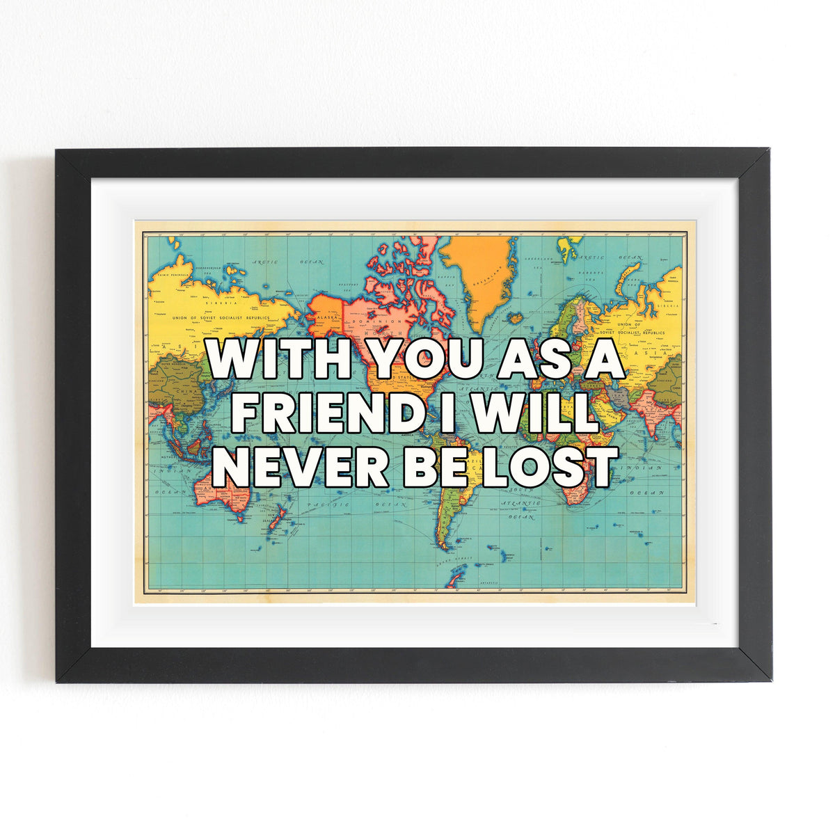 Personalised World Map Friendship Print - Of Life & Lemons®