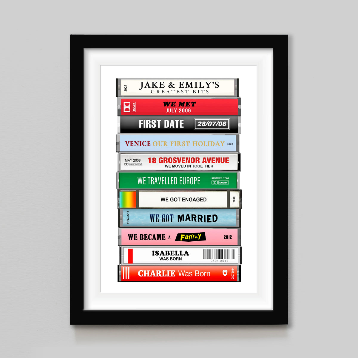 'Greatest Bits' Personalised Cassette Tape Print