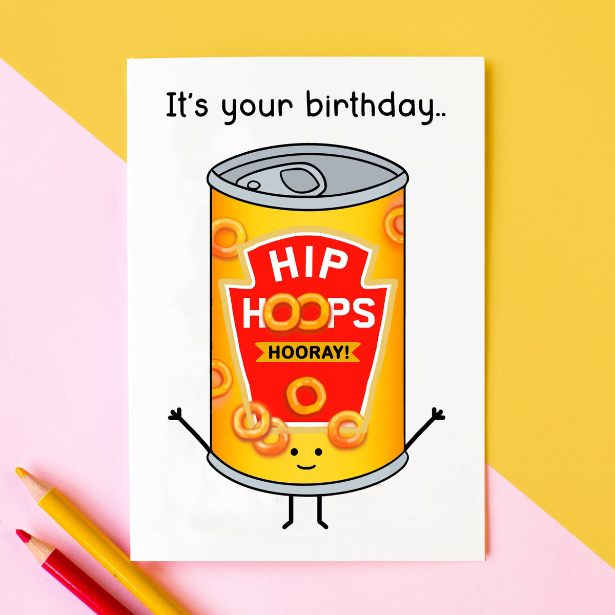 Funny Spaghetti Hoops Birthday Card