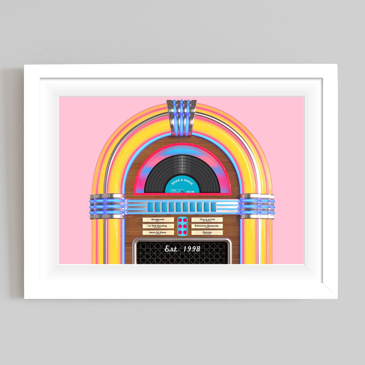 Bespoke jukebox print for family members