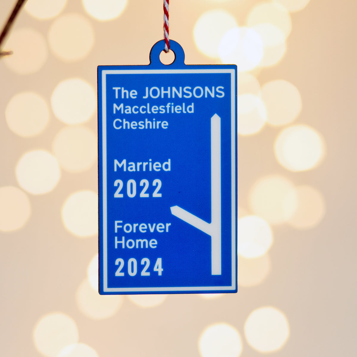 Personalised Motorway Sign Bauble