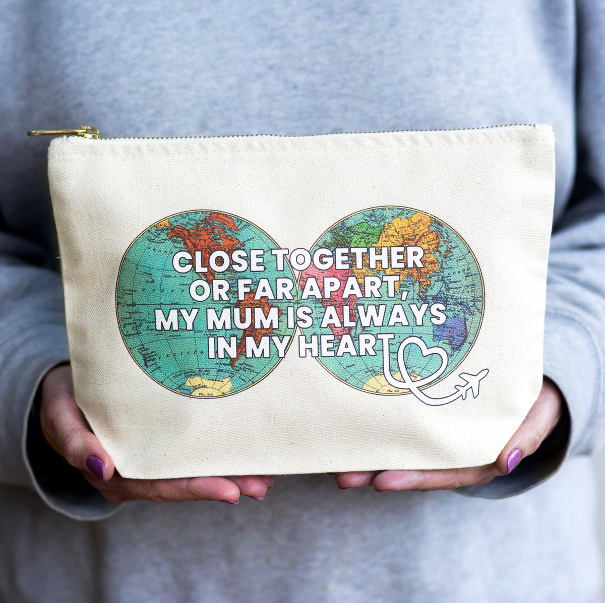 World Map Cosmetic Bag for Mum - Of Life & Lemons®