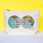 thoughtful gift for mum of make up bag with world map