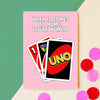 Funny Mother's Day card featuring Uno illustration 