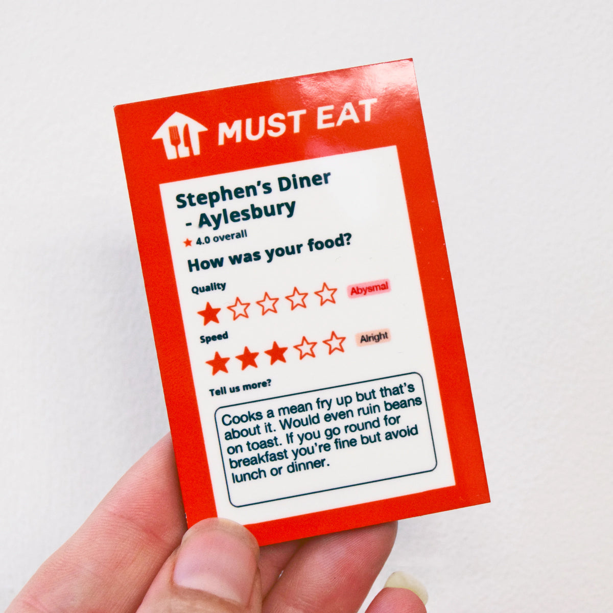 Funny Personalised Food Rating Fridge Magnet