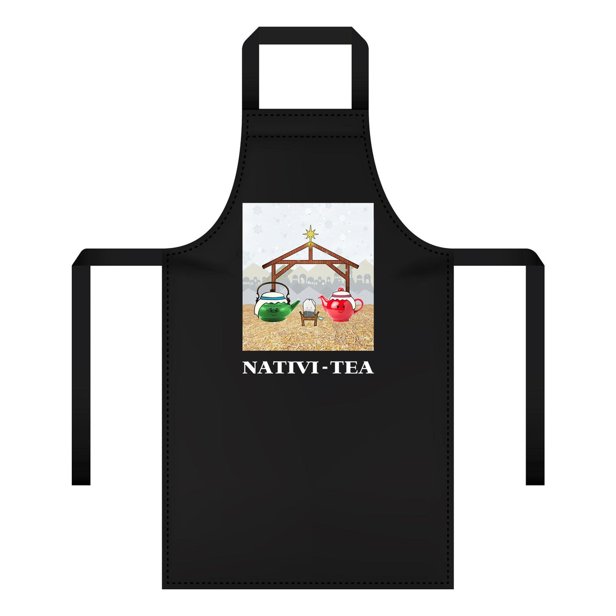 christmas apron with tea pun