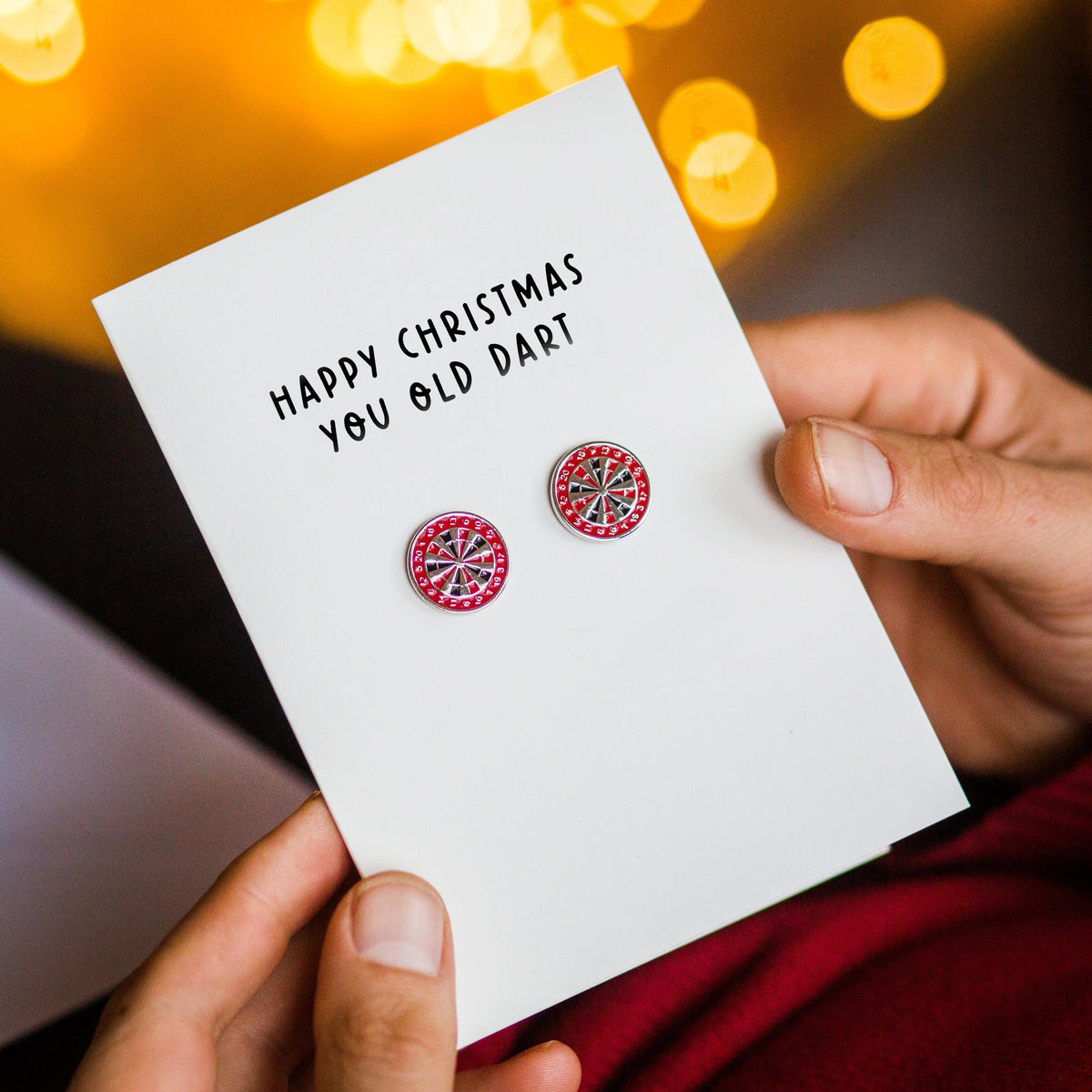 Funny Darts Christmas Card and Cufflinks - Of Life & Lemons®