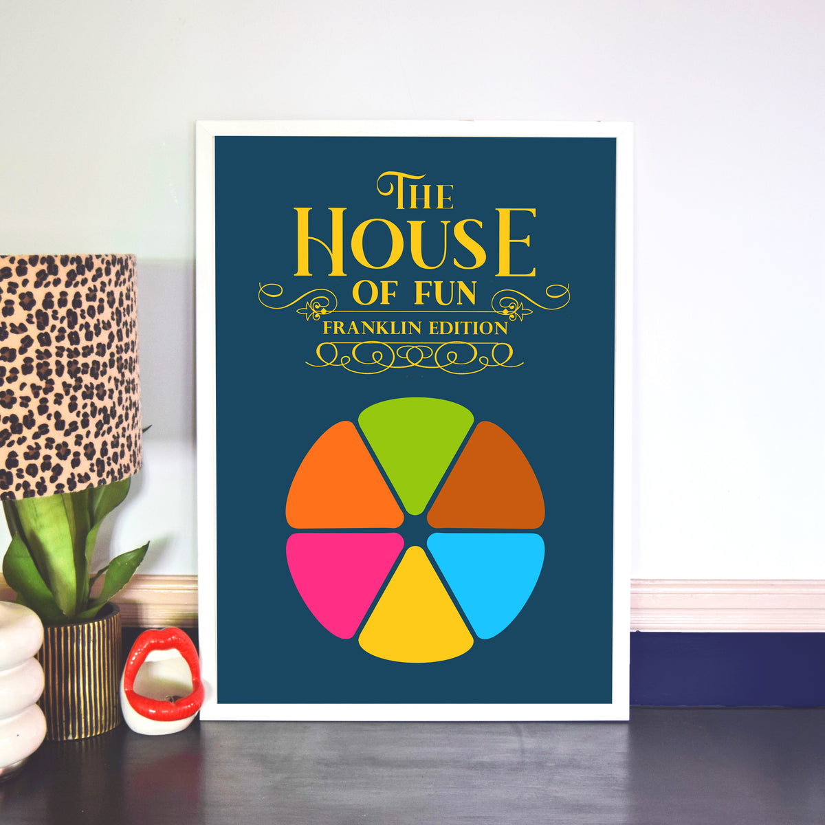 Personalised Family print customised with your family name and titled 'The House Of Fun'.