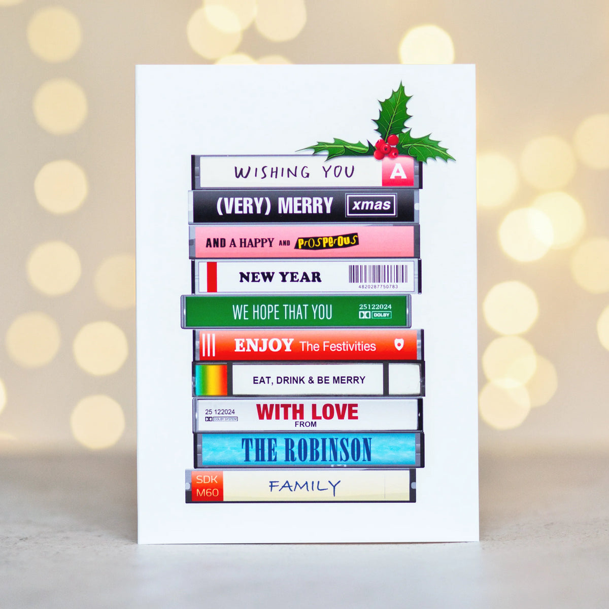 Personalised Cassette Tape Christmas Card