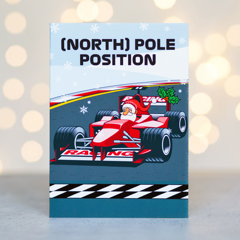 Funny Motor Racing Christmas Card