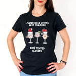 Funny Rosé Wine Ladies Christmas T-Shirt