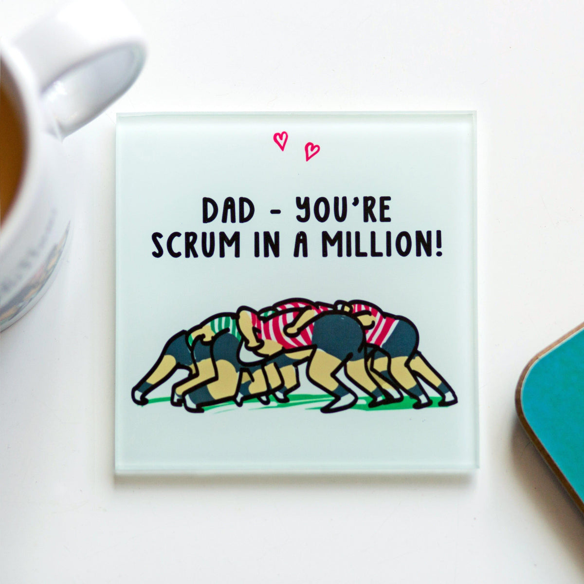 'Scrum In A Million' Rugby Coaster for Dad - Of Life & Lemons®