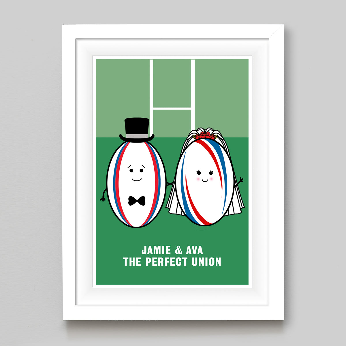 Personalised Wedding Print For Rugby Lovers