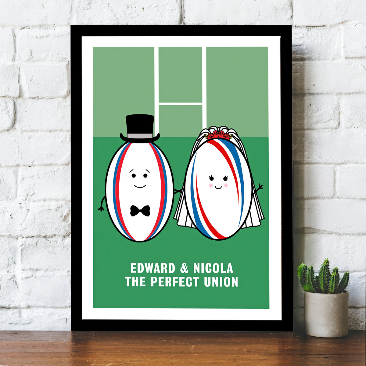 Personalised Wedding Print For Rugby Lovers