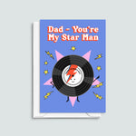 Retro father's day card for music loving Dad