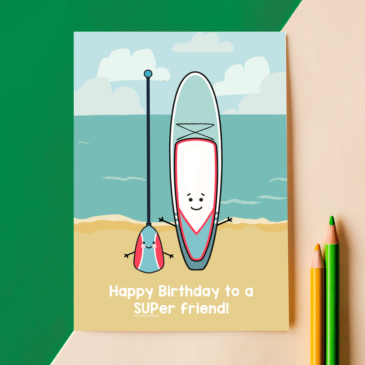 Stand Up Paddle Board Birthday Card For Friend