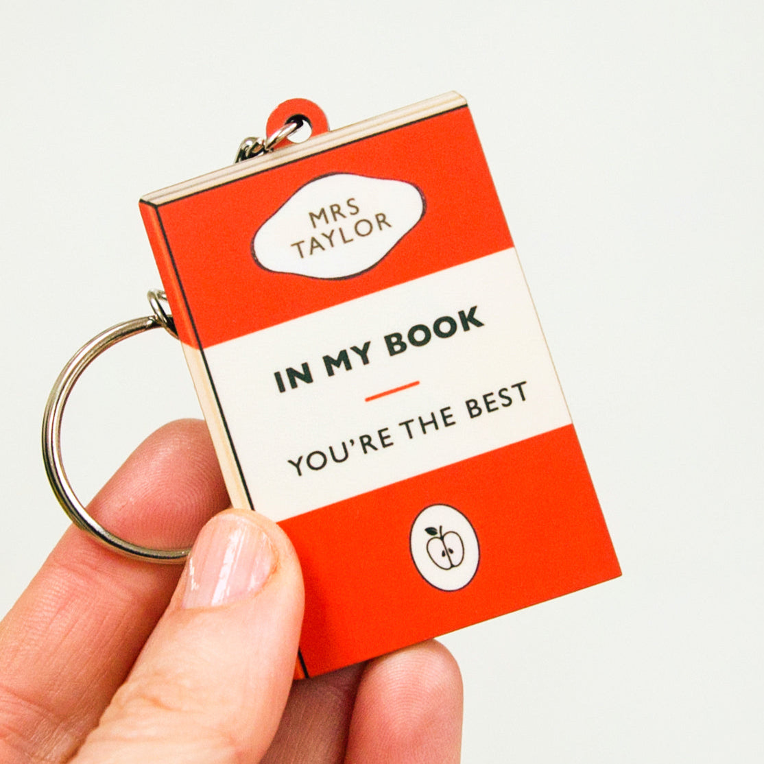 Personalised Book Themed Keyring For Teacher