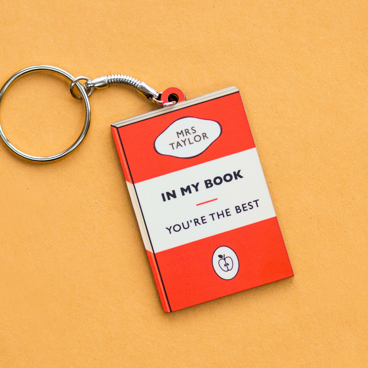 Personalised Book Themed Keyring For Teacher