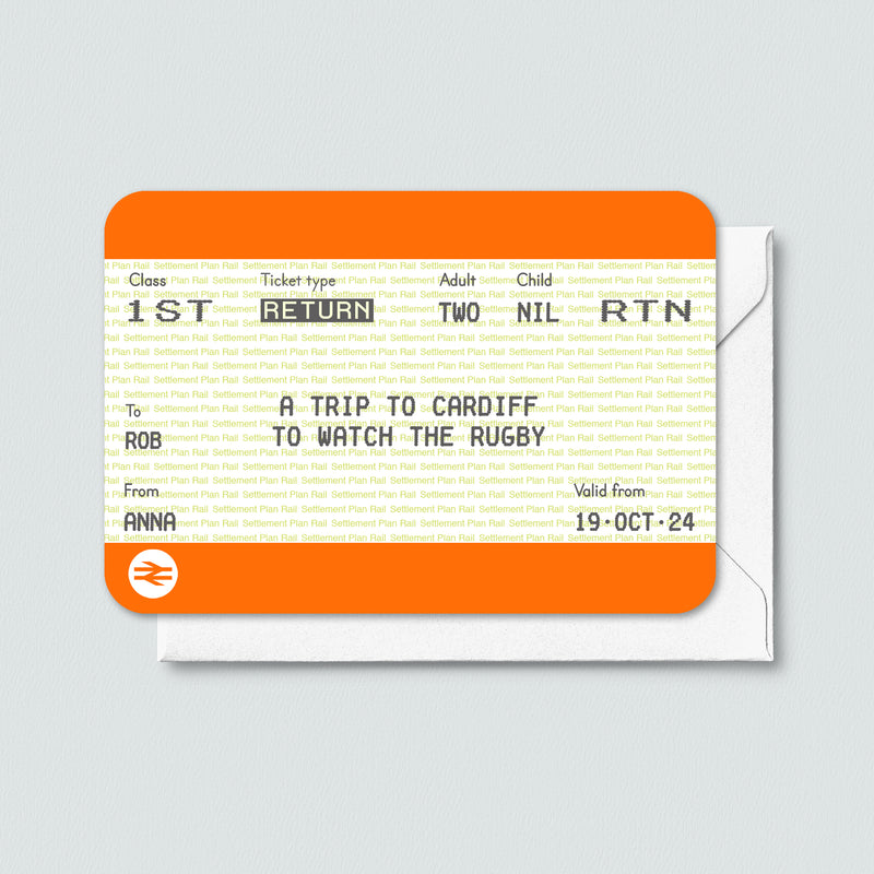 Personalised Train Ticket Gift Voucher