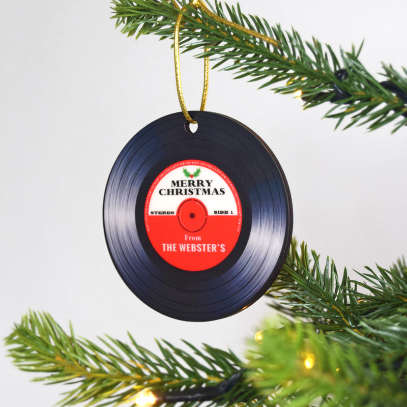 Personalised Vinyl Record Christmas Tree Decoration