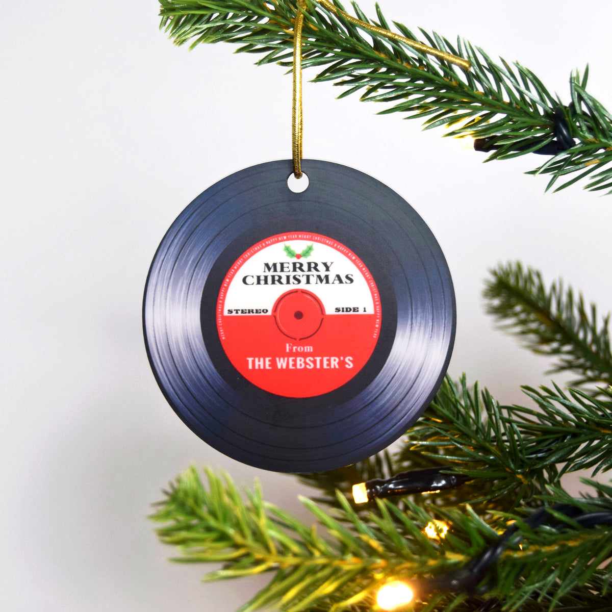 Personalised Vinyl Record Christmas Tree Decoration