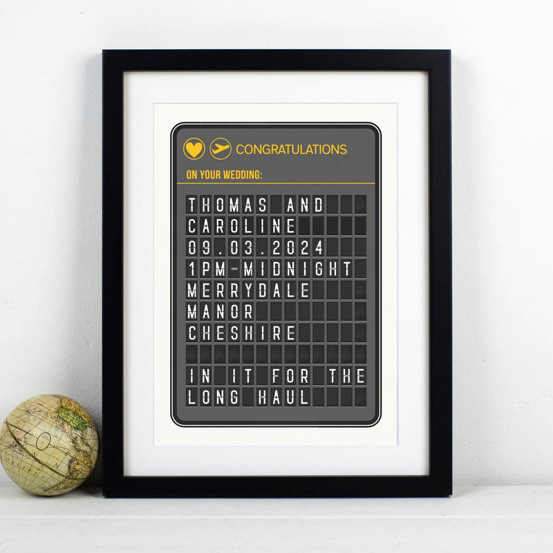 Personalised Departures Board Wedding Print - Of Life & Lemons®