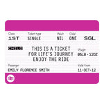 Personalised New Baby Train Ticket Print Train Ticket Prints Of Life & Lemons 