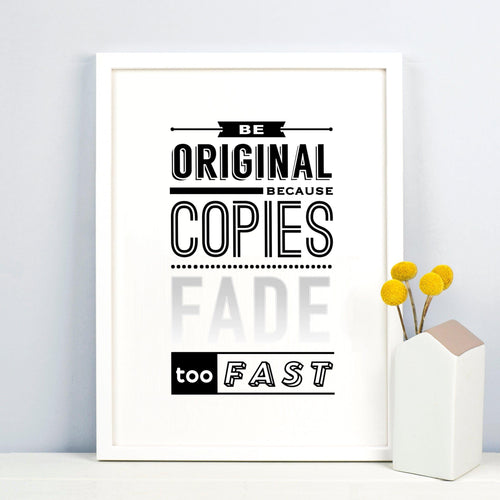 'Be Original' Print Typographic Collection Of Life & Lemons 